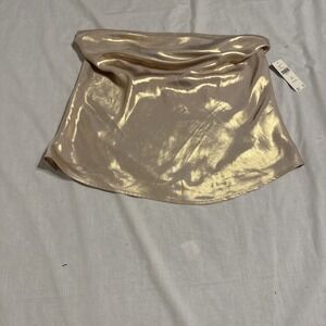 Anthropologie strapless‎ halter top women petites sz sp color pearl